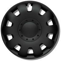 Radkappen 17 Zoll schwarz matt Erstausrüster Qualität aus robustem Kunststoff Neptun 4 Stück Radzierblenden für Stahlräder - Radblenden 4er Set für Stahlfelgen - Europäische Produktion