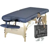 MASTER MASSAGE EQUIPMENT Master Massage Coronado Mobile Massageliege Kosmetikliege Therapiebett Behandlungsliege Massagebank Klappbar Holz 71cm Königsblau