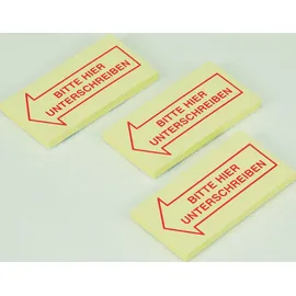 Info Haftmarker gelb "BITTE HIER UNTERSCHREIBEN" 3x 50 Streifen