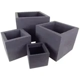 sesua Pflanzkübel Pflanzkübel Kubus rechteckig anthrazit Kunststoff doppelwandig 50 cm