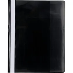 Exacompta 439901B 200x Schnellhefter mit Beschriftungsstreifen aus PVC mit Einschiebung für Hängeregistratur, für Format DIN A4+ - Schwarz