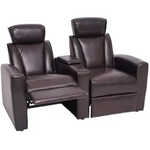 Mendler 2er Kinosessel HWC-H30 Kunstleder 147 x 103 x 0 cm Braun mit Relax-Funktion