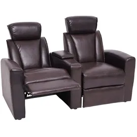 Mendler 2er Kinosessel HWC-H30 Kunstleder 147 x 103 x 0 cm Braun mit Relax-Funktion