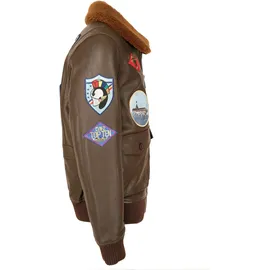 Top Gun Lederjacke Dunkelbraun XXL