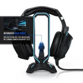 Titanwolf Kopfhörerständer mit 2 x USB 3.2 und Mausbungee Headphone stand mit Farbwechselmodus -
