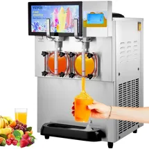 Vevor 8 L x 2 Kommerzielle Slusheis Maschine, Slushgerät mit 26~32 L/Std. Slush Slushy Maschine, 1800 W Slush Maker Maschine 94 kg Slush-Eismaschine Edelstahl Slushy Maschine 570 × 680 × 925 mm