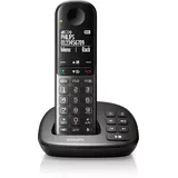 Philips XL4951DS/38 DECT-Komforttelefon mit Anrufbeantworter - Schnurloses Festnetztelefon - Senioren-Telefon mit 1 Mobilteil - Große Tasten - Lautstärkeboost - Hörgerät Kompatibilität - Schwarz