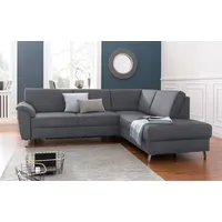 sit&more Ecksofa Texel L-Form, mit Federkern, wahlweise mit Bettfunktion und Bettkasten grau
