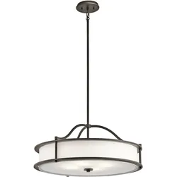 Kronleuchter Emory, 4 Lichter, halbbündig, alte Bronze - KL-EMORY-P-M-OZ