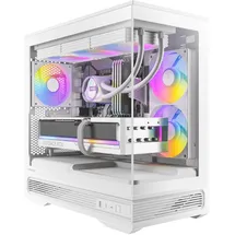 Antec Constellation C2M ARGB White Micro-ATX PC Gehäuse – Kompakter Gaming Tower mit ARGB und Tempered Glass, Weiß