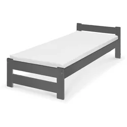 Coemo Classico Bett Massivholz Kiefer 80x200cm anthrazit