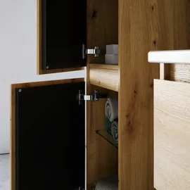 Burgbad Lin20 Hochschrank 40 x 34,5 cm, mit 2 Türen, links, Badmöbel,