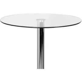 KADIMA DESIGN Stehtisch, Silber, Glas, Rund, Säule, 60x105x60 cm Durchmesser.