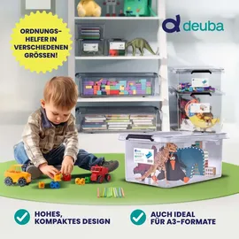 DEUBA Aufbewahrungsbox 39 x 26 x 58 cm 4-tlg. transparent/weiß