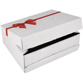 ColomPac Geschenkbox Exclusiv CP068.92/02 rote Schleife weiß