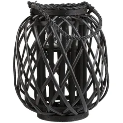 Laterne MAURITIUS Holz 30 cm Schwarz