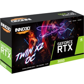 Inno3D GeForce RTX 3050 Twin X2 OC 8 GB GDDR6 1552 MHz N30502-08D6X-11902130
