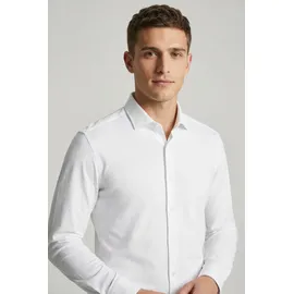 Cinque Businesshemd CINQUE, Herren, Gr. M, N-Gr, weiß, Jersey, Obermaterial: 100% Baumwolle, unifarben, regular fit normal, Rundhals, 1-Knopf-Manschette, Hemden, Jersey Qualität, Regular Fit