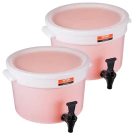 Vevor Getränkespender, 11 L Getränkespender für Partys, Saftspender aus Kunststoff mit Zapfhahn und Deckel, Eistee-Limonadensaft-Wasserspender, für Restaurants, Hotels, Partys, 2er-Pack