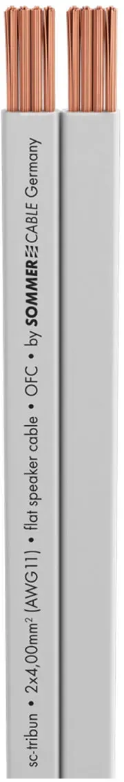 Lautsprecherkabel SC-Tribun, Flat-Design; 1 x 2 x 4,00 mm2; PVC; 17,5 x 3 mm; weiß
