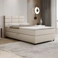 Panda möbel Boxspringbett 120x200, mit Bettkast und Topper -