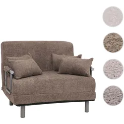 Schlafsessel HWC-K29, Klappsessel Schlafsofa G√§stebett, Liegefl√§che 190x100cm, Stoff Boucl√© (500g/m¬≤) ~ hellbraun