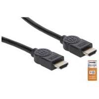 Manhattan HDMI Anschlusskabel HDMI-A Stecker, HDMI-A Stecker 1.00m Schwarz
