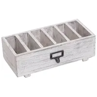 DESIGN DELIGHTS Tisch-Organizer, Weiß, Holz, 32x10x15 cm, Arbeitszimmer, Schreibtische