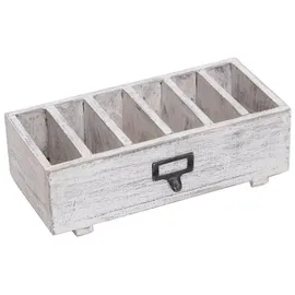 DESIGN DELIGHTS Tisch-Organizer, Weiß, Holz, 32x10x15 cm, Arbeitszimmer, Schreibtische