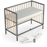 Sämann Beistellbett Grau, Natur, Holz, Echtholz,Buche, 120x90x60 cm Babymöbel, Babybetten, Beistellbetten