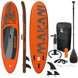 ECD Germany SUP-Board Stand Up Paddle Board aus PVC Paddelboard Paddling Board, Stand-Up Paddle-Board, Aufblasbares Surfboard Orange mit Anti-Rutsch Belag Komplett Set orange 320 cm