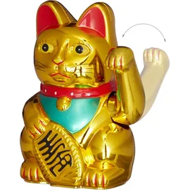 Relaxdays Maneki Neko Winkekatze 16 cm Gold