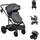 Moni Kombikinderwagen 3 in 1 grau