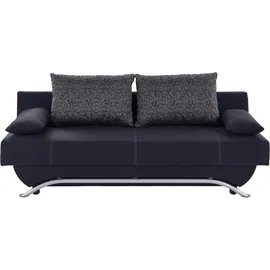 Jockenhöfer Schlafcouch Mikrofaser 3-Sitzer Schwarz