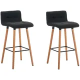 CLP 2er Set Barhocker Lincoln Stoff natura dunkelgrau