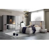 Xlmoebel Komplettschlafzimmer Hochwertiges Schlafzimmer-Set in Weiß mit Designer-Touch: Bett, (4tlg Set(Bett +2x Nachttische+Kleiderschrank), Hergestellt in Europa weiß