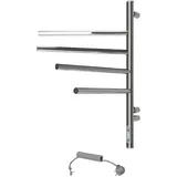 Elektrischer Badheizkörper 60x40 cm 180°С Handtuchtrockner mit 4 Klapparmen Chrome Edelstahl timer 3h 45W