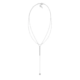 Elli Y-Kette Solitär mit Kristallen Weiß 925 Sterling Silber