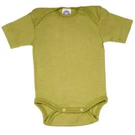 cosilana Baby Kurzarm-Body aus Bio Wolle Seide Grün 62/68