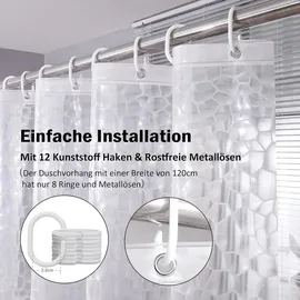 luxuskollektion Duschvorhang 180 x 190 cm durchsichtig