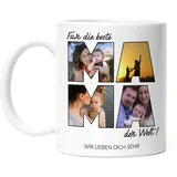 Mama Tasse Personalisiert mit Foto Mama Geschenk Geburtstag, Muttertagsgeschenk Fototasse mit eigenem Bild, Tasse Beste Mama - Tasse Weiß