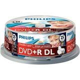 Philips DVD+R Rohlinge (8.5 GB Data/ 240 Minuten Video, 8X High Speed Aufnahme, 25er Spindel, Double Layer DL, Inkjet Printable)