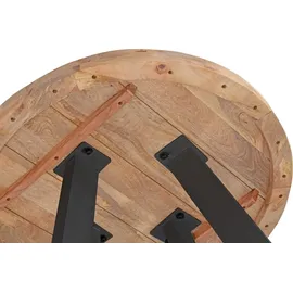 sam möbel gmbh Esszimmertisch rund 100 cm Mangoholz naturfarben schwarz Adelina - Hellbraun