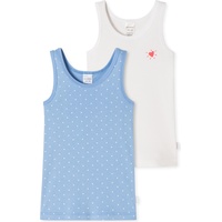 SCHIESSER - Unterhemd Dots 2er Pack in blau/weiß, Gr.92,