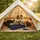 Avenli Luftbett King-Size 203x183x22 cm, aufblasbares Gästebett 2–3 Personen, mit Pumpe - blau