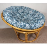 Rattani Rattanstuhl Rattan Papasansessel Papasan 110 cm cm Stoff California Dream