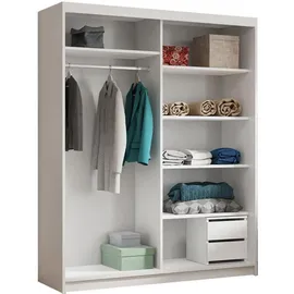 beautysofa Schwebetürenschrank HELA 100 x 204,5 x 60 cm Schwarz