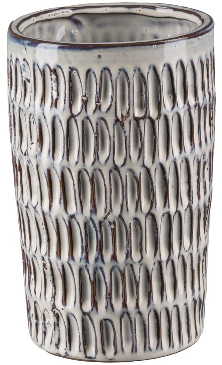Vase Sagres Aus Steingut, 13 X 20 Cm, Rauchgrau