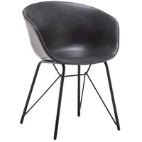 KAWOLA 4x KAWOLA Stuhl DANI Esszimmerstuhl Vierfuß Kunstleder grau