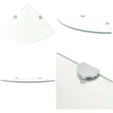 Vidaxl - Eckablage mit Verchromten Halterungen Glas Transparent 35x35 cm - Wandregal - Eckregal - Glasregal - Regal Transparent - Wohnwandregal